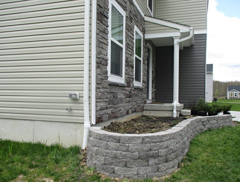 flower bed retaining wall almost complete