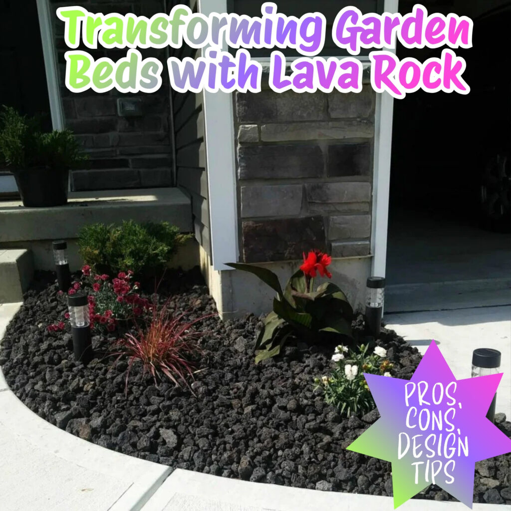 lava rocks for landscaping a small garden bed instead of mulch.
