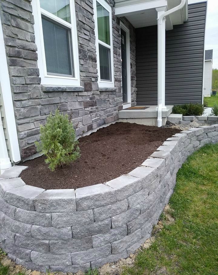sloped front yard retaining wall