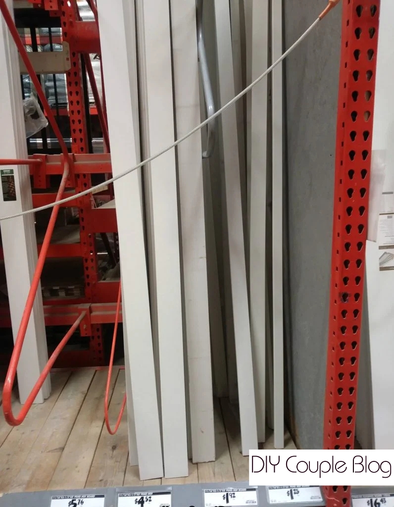 shopping for primed MDF boards to make our board and batten wall.