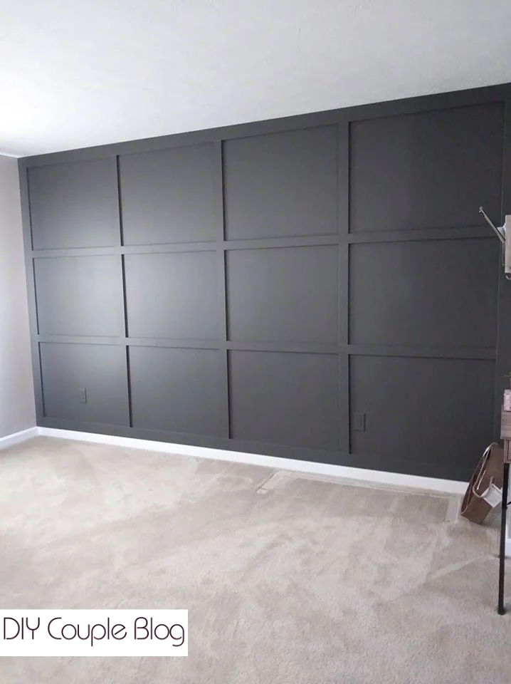 Board and Batten Full Wall Makeover-the after photo in our living room.