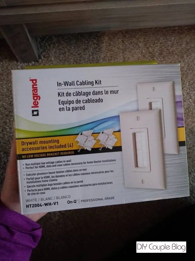 the in-wall cabling kit we bought for our hiding cords installation process