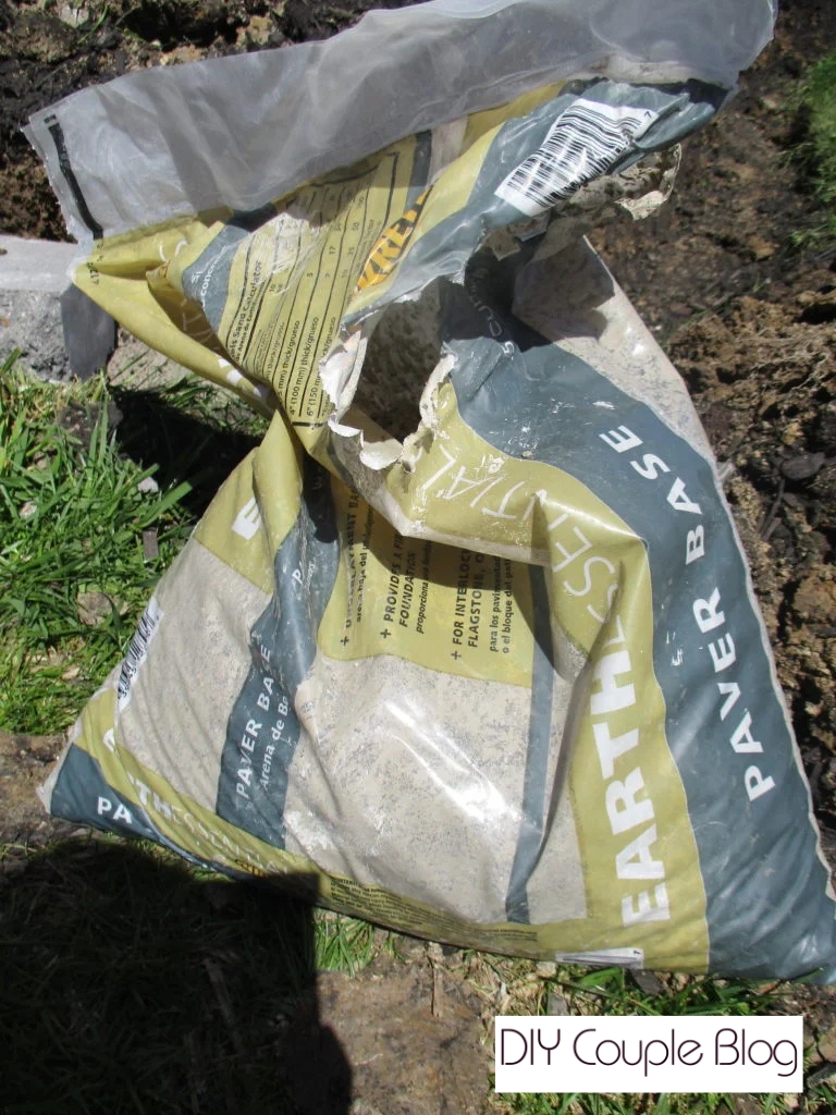 paver base to get started with our retaining wall DIY