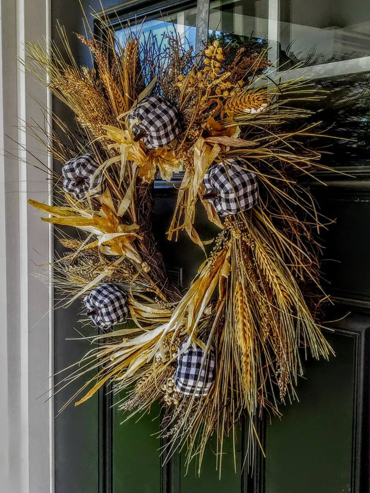 diy buffalo check wreath