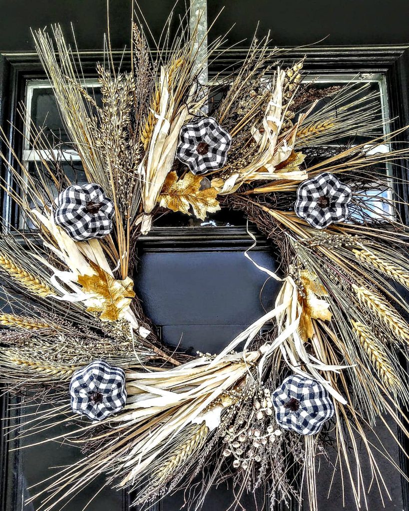 buffalo check fall diy wreath