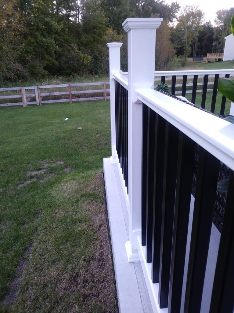 concrete patio railing idea