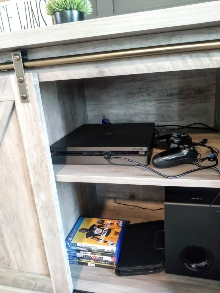 tv stand with sliding barn doors 