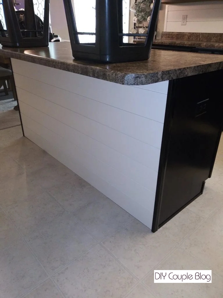 easy shiplap island makeover on a budget