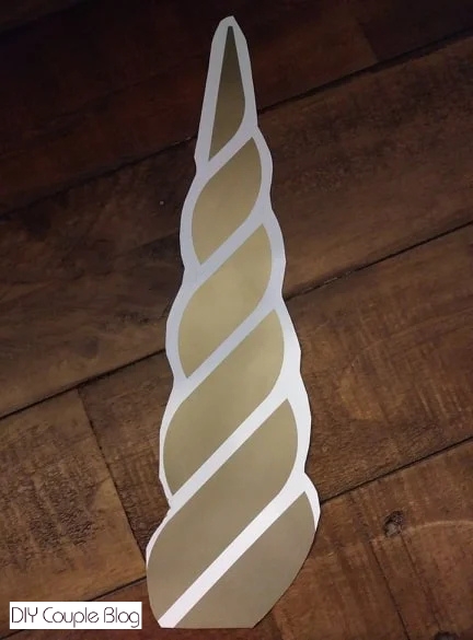 unicorn horn cut out from the decal