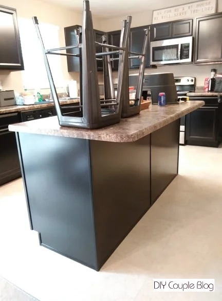 before photo of our dark black island, we are getting ready to makeover