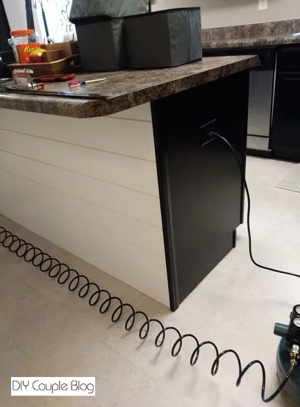 showing the side where trim was re-attached