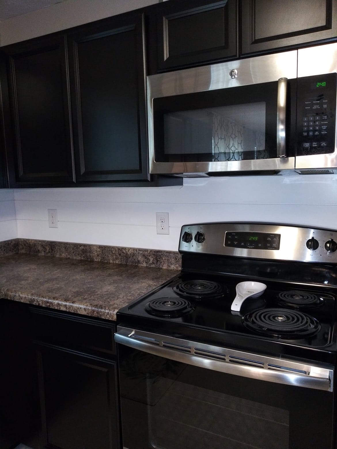 shiplap backsplash in kitchen