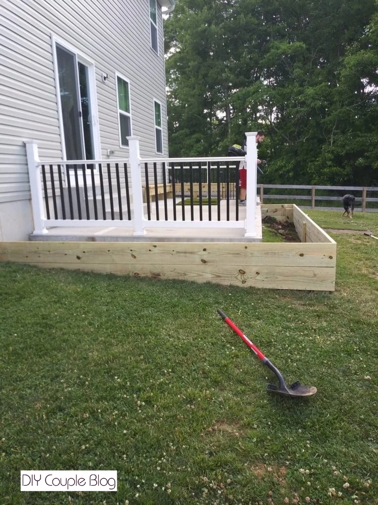 the process of building a DIY garden frame