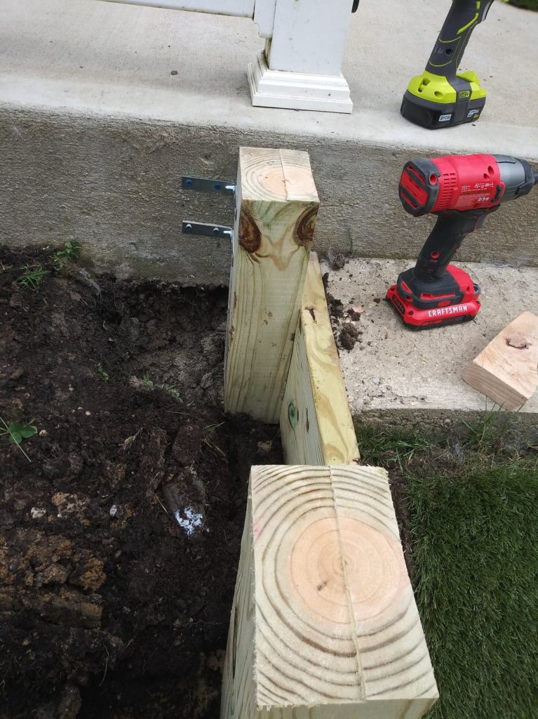 mounting the wood to concrete