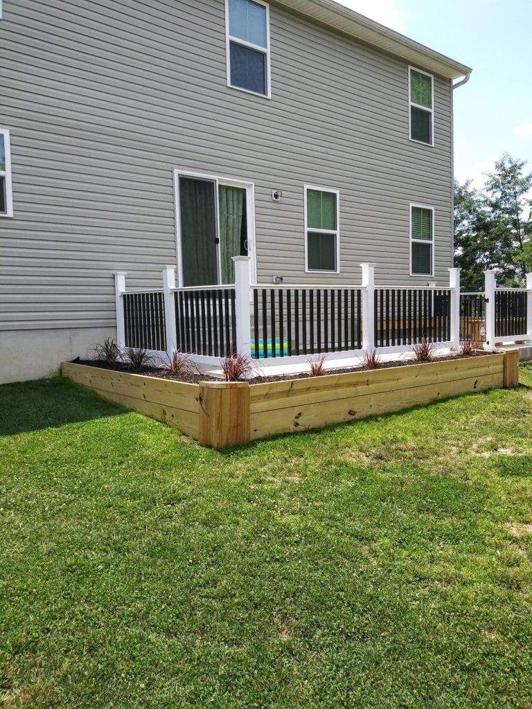 diy raised garden off back patio