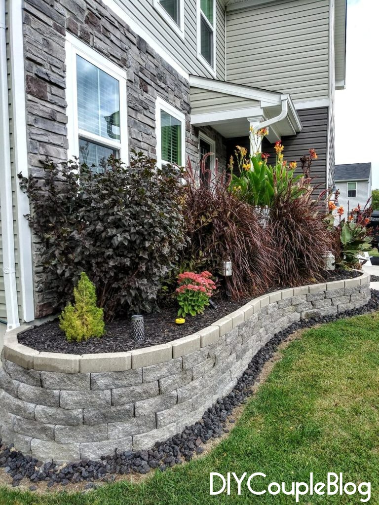 flower bed ideas using lava rocks