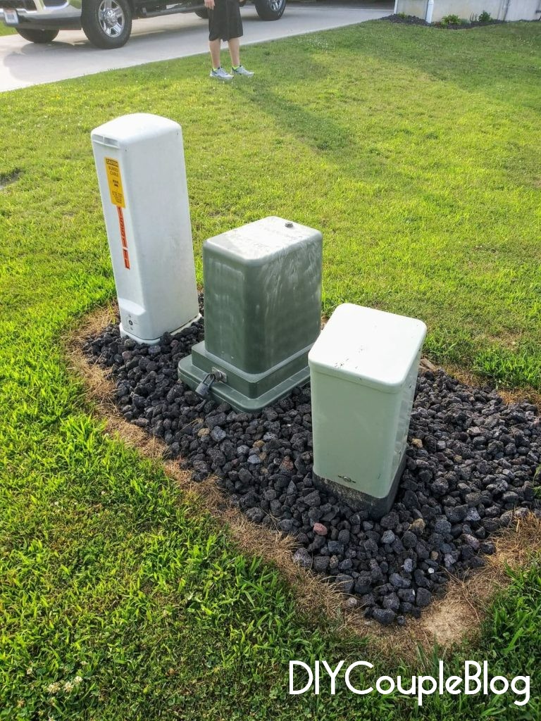 landscaping ideas to hide utility boxes with rock landscaping