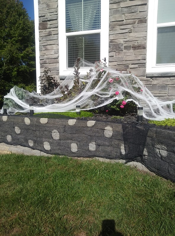 decorating the front of the house for halloween