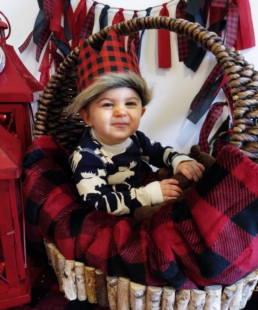 lumberjack first birthday baby boy photoshoot