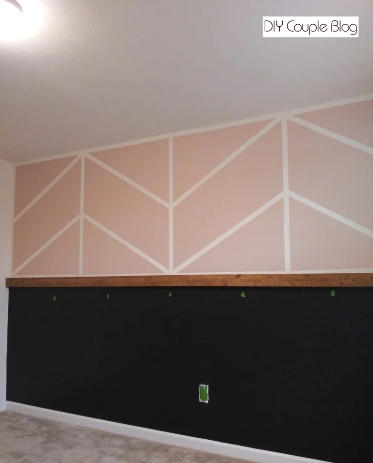 modern farmhouse girls room accent wall