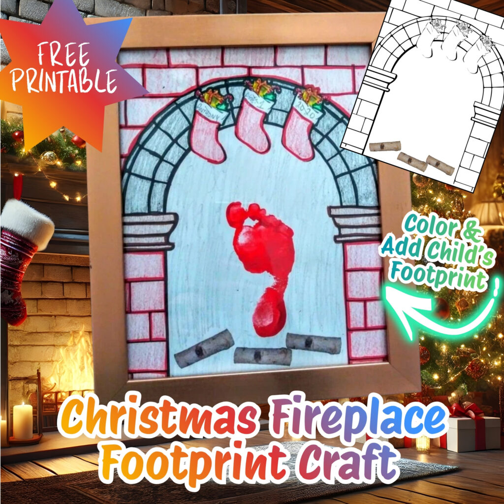 Christmas footprint art keepsake