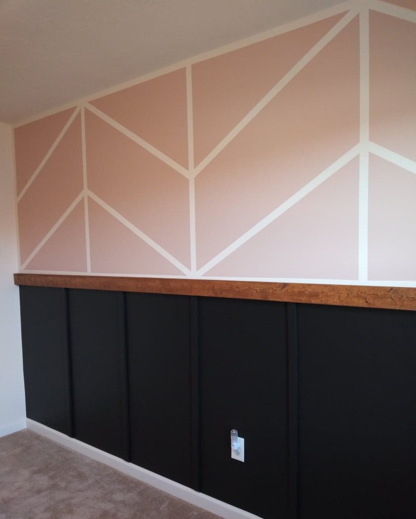 a finished nursery accent wall