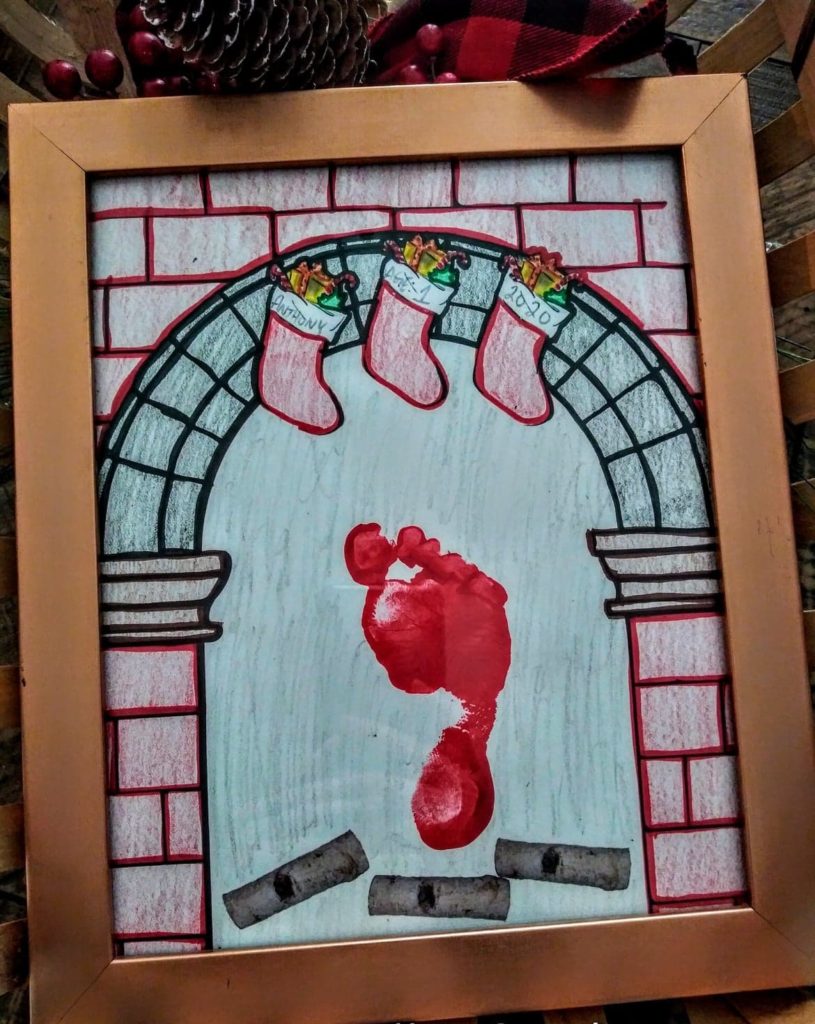 handprint footprint christmas keepsafe fireplace