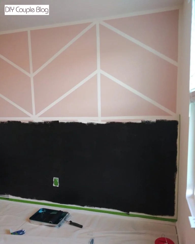 fun and modern nursery accent wall design for a baby girls' room