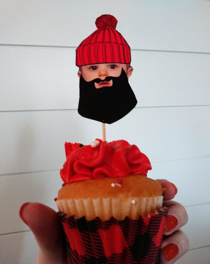 personalized cupcake toppers-lumberjack