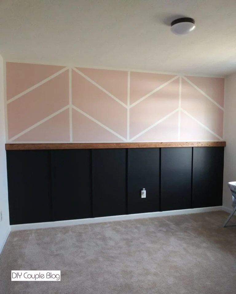 finished girls board and batten nursery ready to be decorated