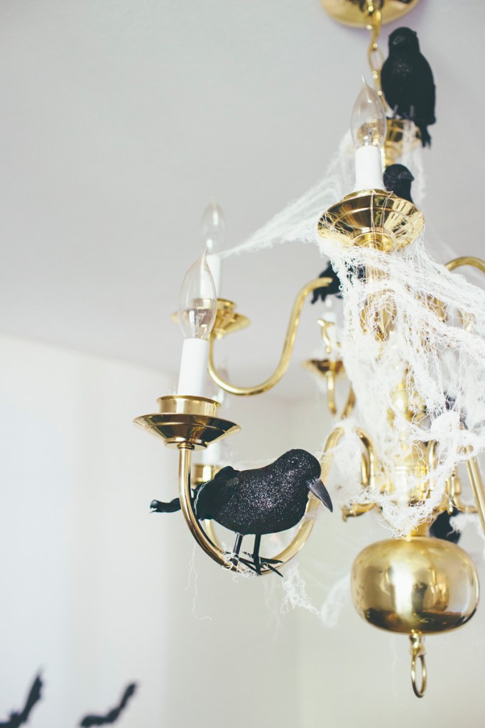 crows on chandelier