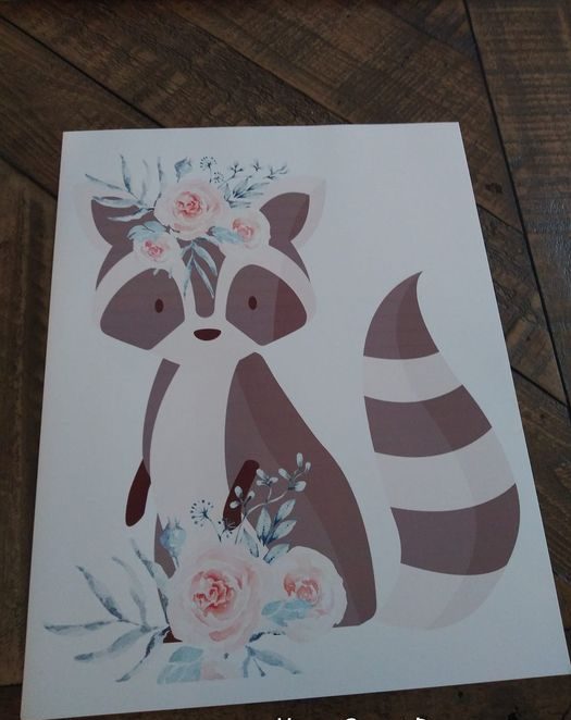 Free Nursery Printables Floral Racoon Woodland Animal