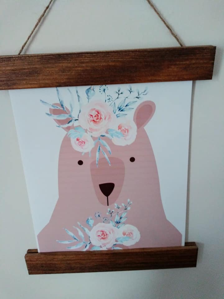 bear woodland animal nursery print
