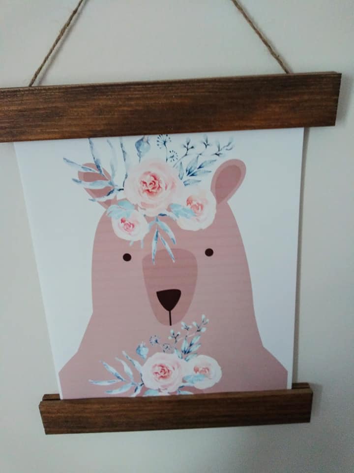 bear woodland nursery print