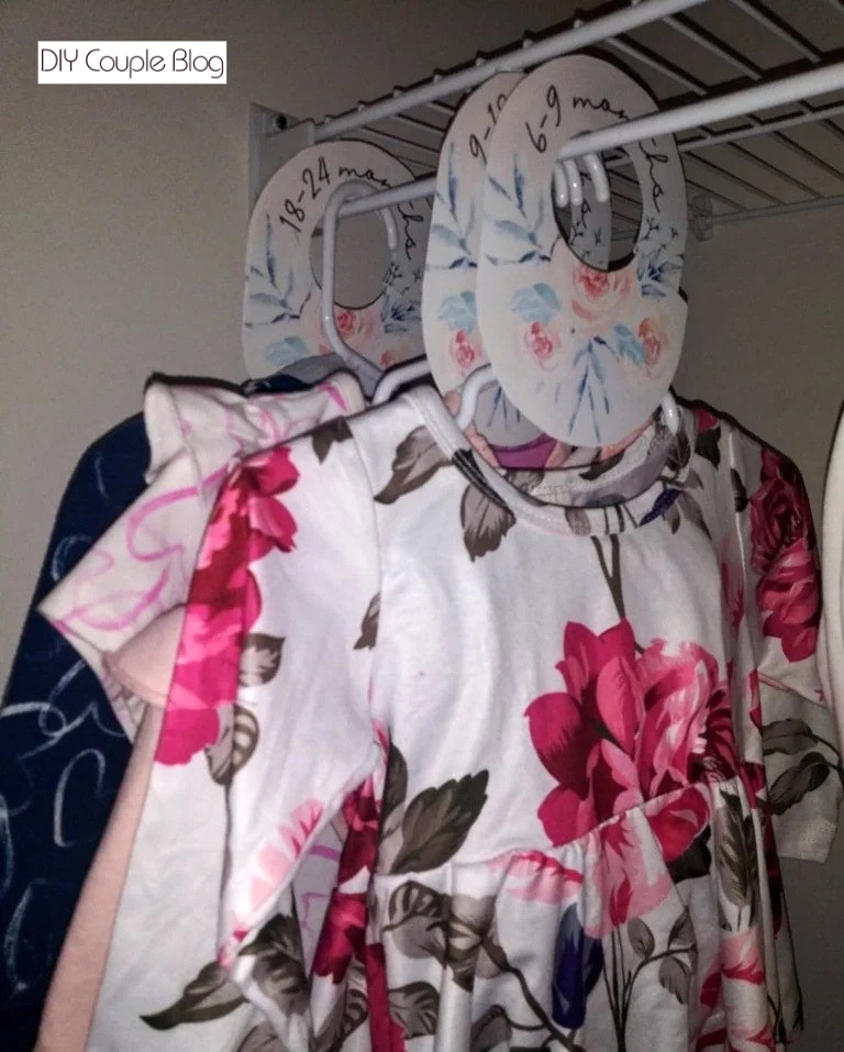 step-by-step guide to baby girl nursery closet setup, organizing with baby closet dividers