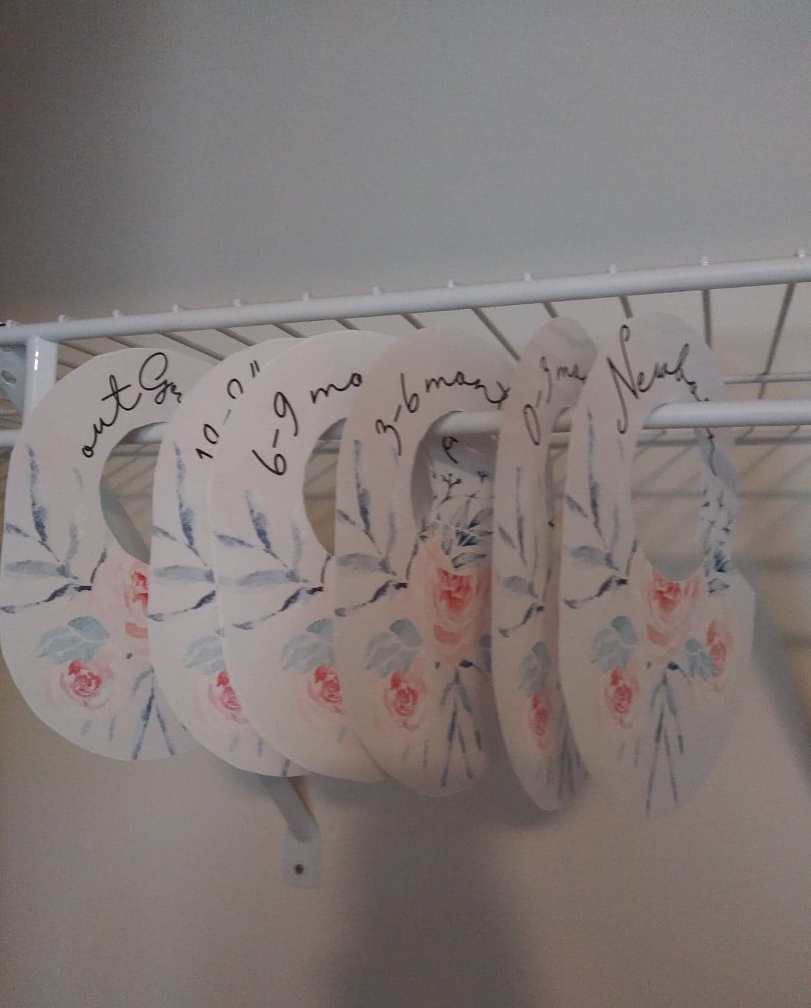 Baby Organizing With Free Printable Nursery Closet Dividers (Pretty Floral Watercolor Design for ...