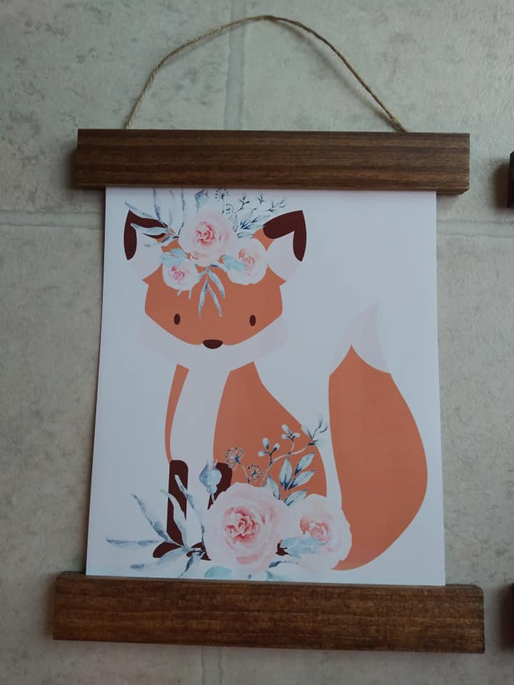 finished fox for nursery wall