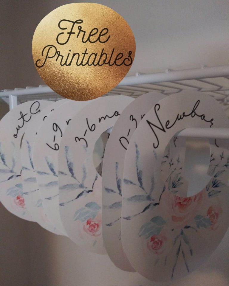 Baby Organizing With Free Printable Nursery Closet Dividers (Pretty ...