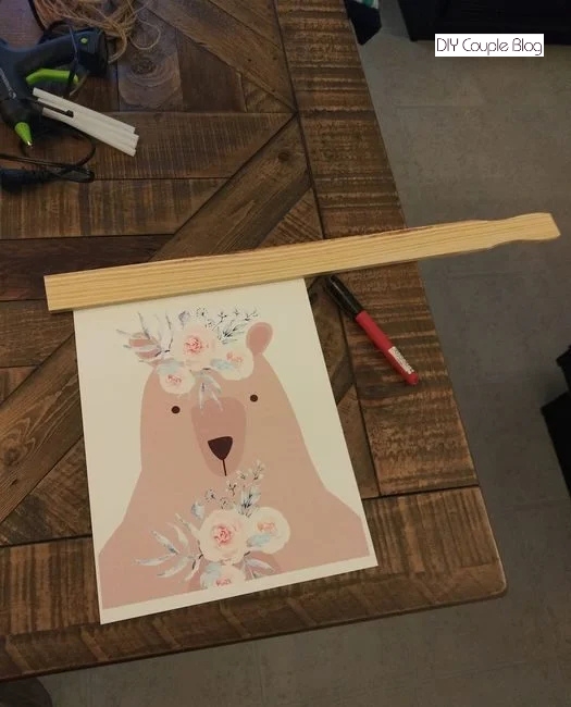 making a wood scroll frame for printable nursery woodland animals