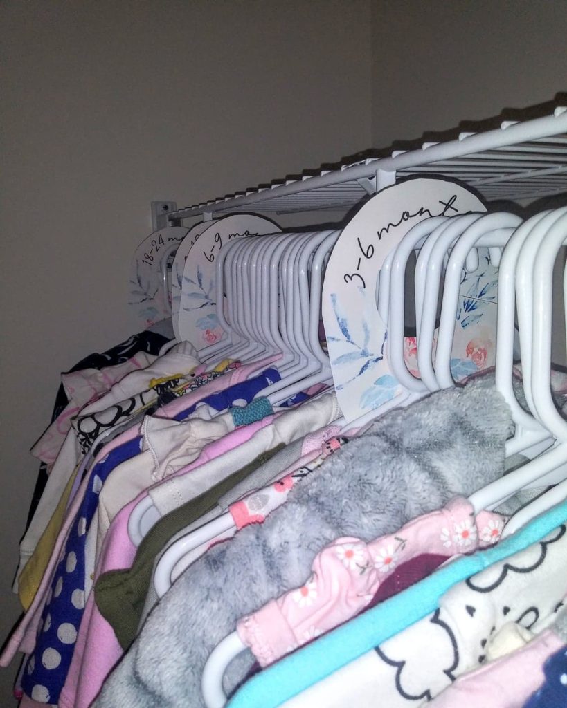 organize nursery clothes