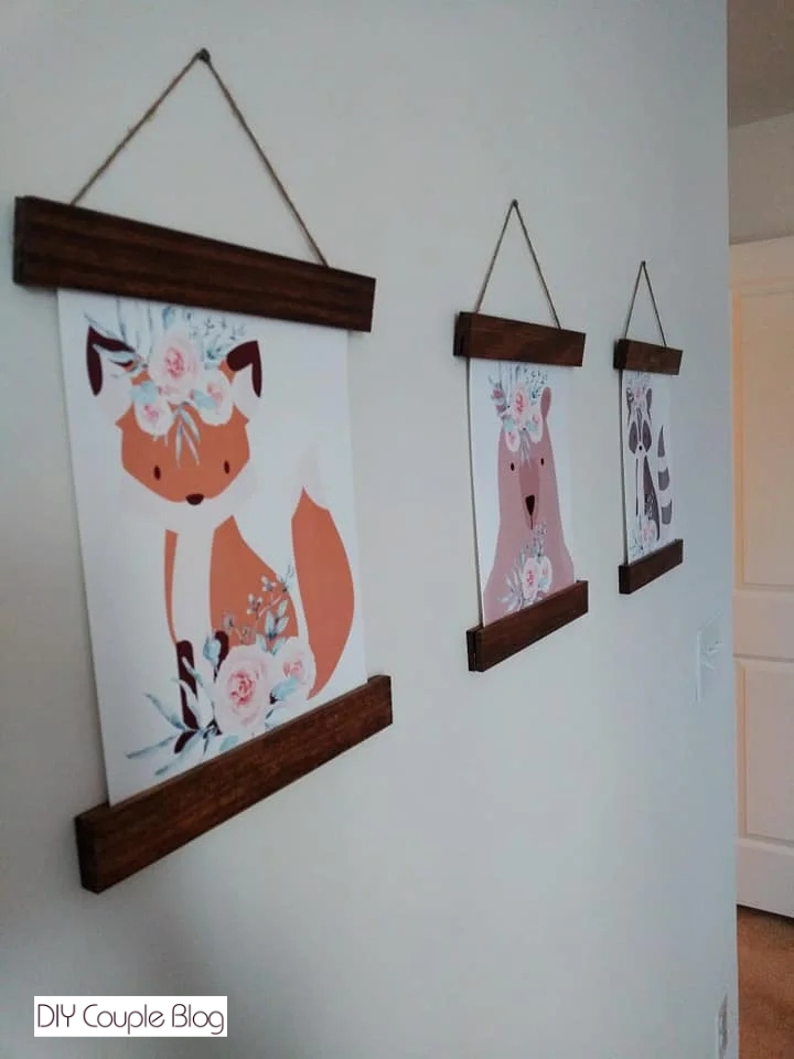 girl nursery prints with woodland animals to decorate a nursery on a cheap budget