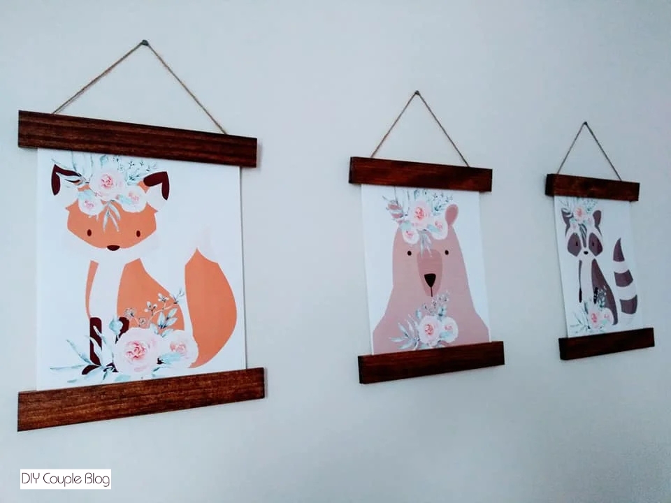 set of three free printable woodland nursery printable for easy DIY decor