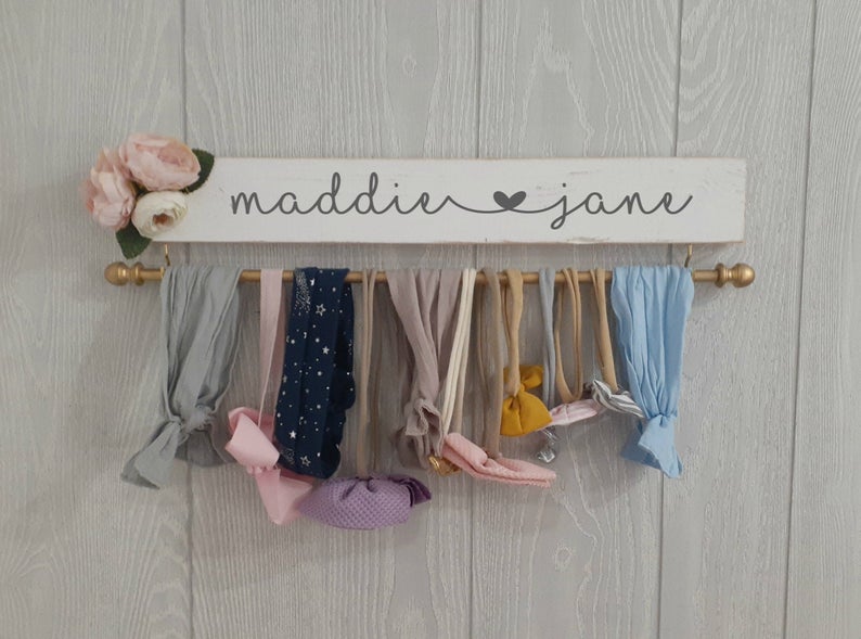 baby bow holder with name