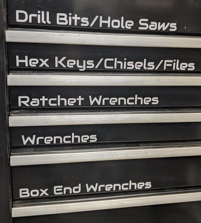 tool box labels