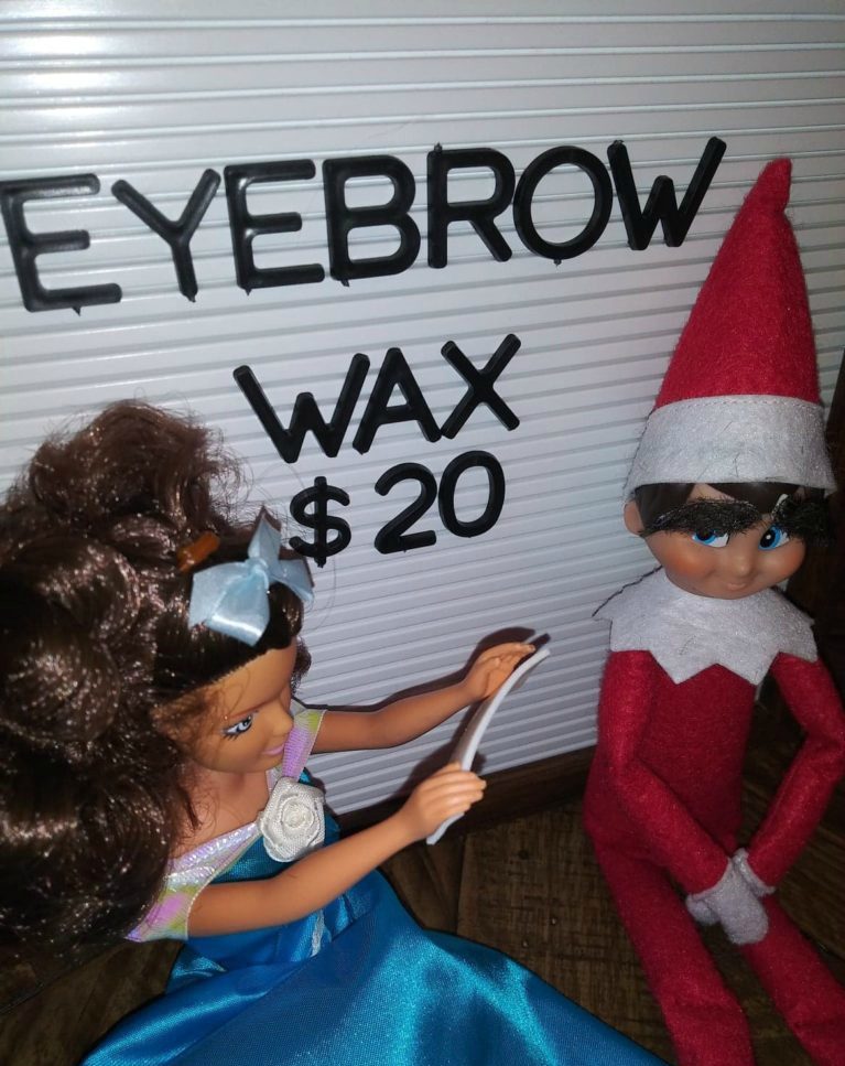funny elf ideas, eyebrow wax photo