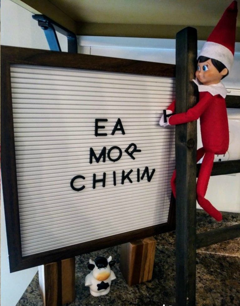 elf on the shelf funny chick fila billboard