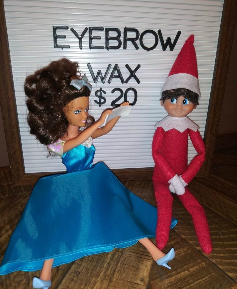 elf ideas funny with an eyebrow wax from barbie