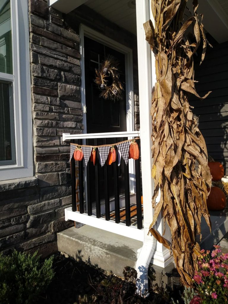 buffalo plaid fall porch