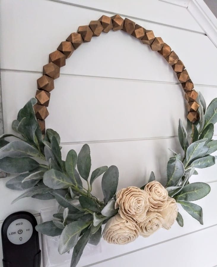 easy wreath tutorial completed-ready to hang on any wall or door