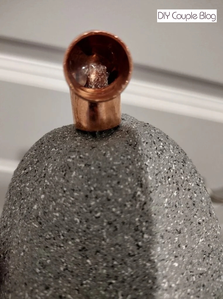 showing inside the copper fitting where the glue was applied 